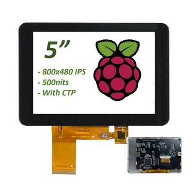 5" Raspberry Pi Compatível HDMI TFT touchscreen Display 800x480 IPS
