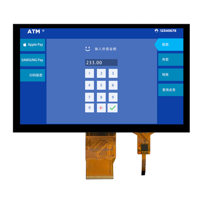 Alto brilho 1000nits 7 polegadas IPS TFT LCD Display 1024 * 600 pontos Interface RGB com CTP
