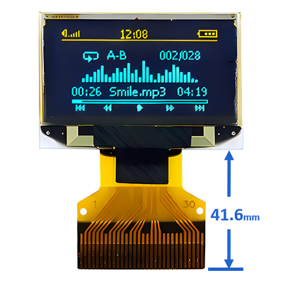0.96 polegadas 30 Pin ZIF Connector OLED Painel de exibição fino 128x64 Dot Matrix SPI I2C Interface