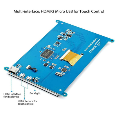 Framboesa Pi4 HDMI exposição 800x480 Dots With Capacitive Touch Panel de TFT LCD de 7 polegadas