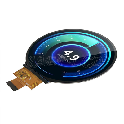 LCD TFT redondo de 4 polegadas, LCD circular de grau automotivo com interface MIPI, brilho de 500-1000 nits para painel de controle do carro