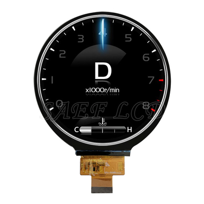 LCD TFT redondo de 4 polegadas, LCD circular de grau automotivo com interface MIPI, brilho de 500-1000 nits para painel de controle do carro