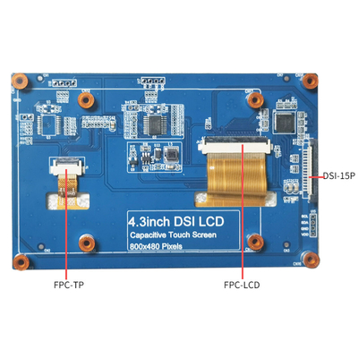 Ângulo de visão completo da exposição 800x480 de Dsi do pi da framboesa da polegada HDMI do CTP 4,3