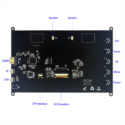 10.1" 1024x600 IPS PCAP capacitivo touchscreen TFT LCD Suporte HDMI Connector