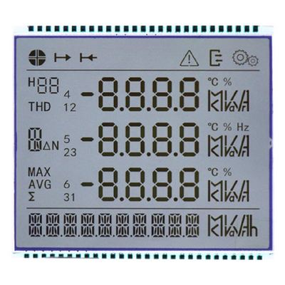 Medidor de energia elétrica LCD, ecrã LCD de segmento para 86 Medidor de energia elétrica trifásico multifuncional