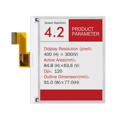 400x300 pontos 4,2 polegadas estático 3 cores E-Ink Screen E-Paper Label Ultra-Low Power E-Paper