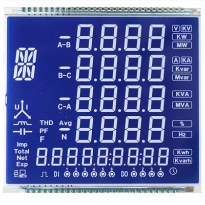 Painel LCD STN personalizado, Modo azul STN/Fondo de caracteres brancos/Fonts Display, Conexão de pinos metálicos