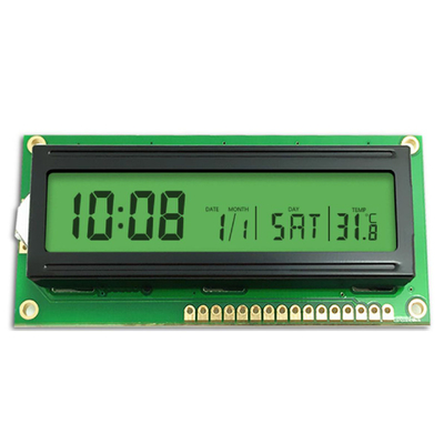 Painel LCD personalizado, instrumento de controle de temperatura monocromático LCD de armazenamento de energia, STN LCD de segmento amarelo verde