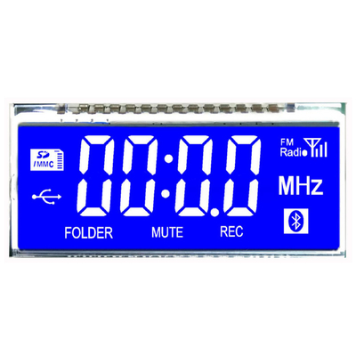 Display LCD de segmento personalizado Totalmente personalizável TN Transmissor Positivo Wide Temp -30°C a 80°C 6 horas Direção de visualização