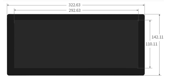 Exibição alongada de 12,3" polegadas TFT LCD Bar Tipo 1920x720 pontos LVDS IPS HD Grade Automobile For Advertising Player