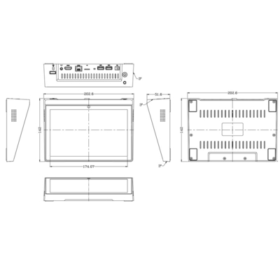 Dispositivo de chamadas de 8 polegadas Android horizontal tudo em uma máquina 1280 * 800 Ips tela com Wifi Bluetooth