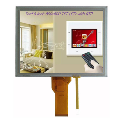 8 polegadas TFT-LCD para sistemas incorporados e dispositivos industriais, TFT LCD Display 8 "800x600 RGB 50 pin com Resistivo Touch