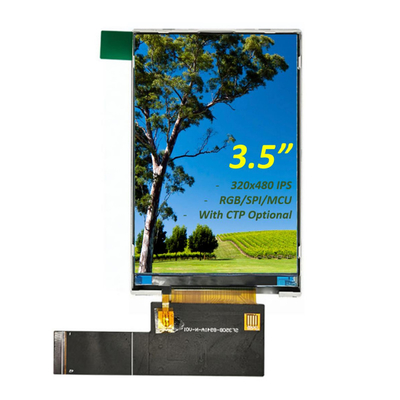 3,5" ângulo de visão completo do módulo 320x480 HVGA IPS da exposição de TFT LCD da polegada com o módulo da exposição de TFT Lcd da relação de RGB/MCU/SPI