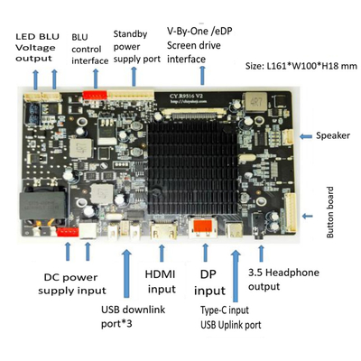 27" UHD Industrial TFT LCD 3840x2160 Resolução eDP 1.4 1000 cd/m2 60Hz RoHS/REACH EU/US Stock Temperatura de Operação 0C a 50C