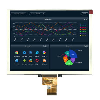 8 polegadas TFT LCD Display 800x600 pixels TN RGB TN 12 O'Clock Direção de visualização