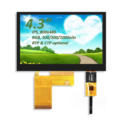 4.3 polegadas TFT LCD Monitor RGB 800X480 ST7282 Drive IC Full View TFT LCD Module