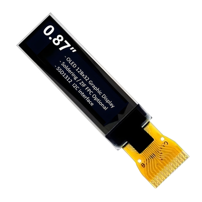 0.87 polegadas 128x32 Display OLED pequeno IIC Interface Texto em branco
