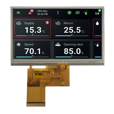 4Módulo LCD IPS TFT com resolução de 480x272 pixels e interface RGB