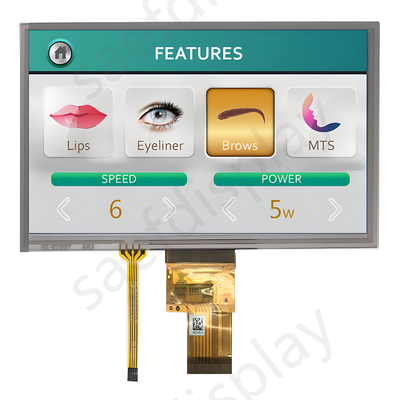 Display de aparelhos de beleza tela TFT LCD de 9 polegadas 800x480 pontos Interface RGB com RTP