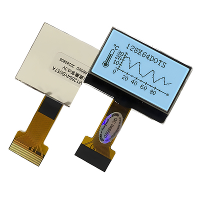 128X64 pixels COG LCD FSTN positivo 3.3v com unidade de luz de fundo branca