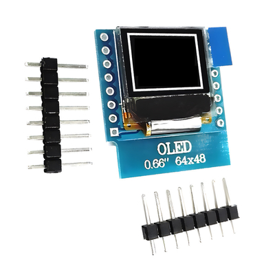 0.66 polegadas IIC OLED Display 16 pin com 64x48 pixels, fontes brancas/azuis Ultra-Low Power OLED Display