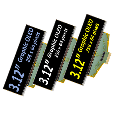3.12 polegadas 256x64 Graphic OLED Display Module With SSD1322 Driver IC - Opções de fonte amarela, branca ou azul