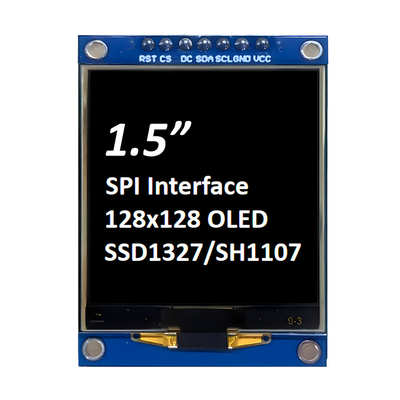Display OLED SPI de 1,5 polegadas 128x128 Dot Matrix SSD1327/SH1107G Fontes brancas / azuis Módulo de 7 pinos