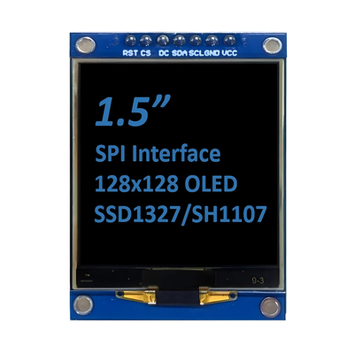 Display OLED SPI de 1,5 polegadas 128x128 Dot Matrix SSD1327/SH1107G Fontes brancas / azuis Módulo de 7 pinos