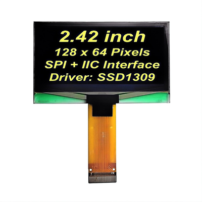 2Display OLED de 42 polegadas 128x64 Fontes amarelas PMOLED Screen SSD1309 Controlador SPI+IIC Interface