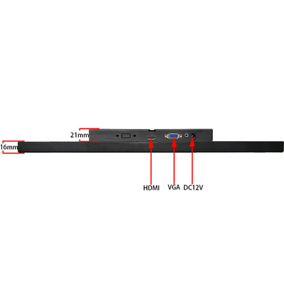Ecrã tátil industrial de metal de 15,6 polegadas, painel IPS Full HD 1920x1080 com toque capacitivo de 10 pontos
