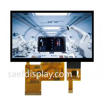 4.3" 1000 nit IPS TFT LCD. 480×272 RGB. Toque Capacitivo. RGB 24 bits paralelo. -30°C a +80°C (EUA/Alemanha).