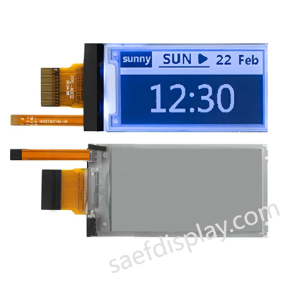 Tela E-ink de 2,13" com Luz Frontal | 122×250 | Atualização Parcial de 0,3s | Interface SPI | CTP Personalizado