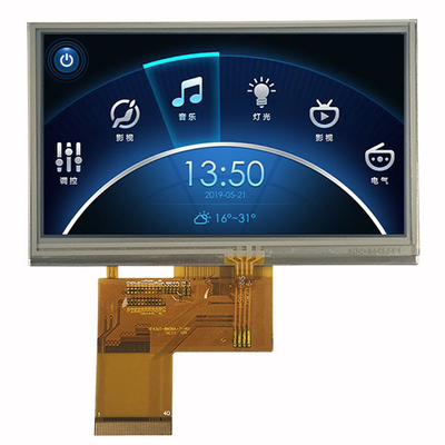 Painel de exposição 480x272 do LCD TFT de 4,3 polegadas com toque Resistive da relação do RGB