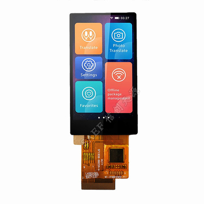 1.9" IPS CTP TFT LCD Display com SPI/RGB Interface, 350cd/M2 1,9" TFT para sistemas incorporados e produtos de consumo
