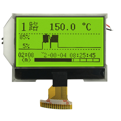 O gráfico monocromático verde amarelo LCD de STN indica 128x64 3.3V positivo SPI