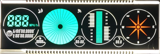 Painel LCD monocromático VATN do luminoso azul branco com impressão de seda vermelha verde