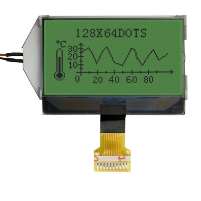 10 módulo gráfico do LCD da RODA DENTEADA do LCD 128x64 dos pinos com o luminoso verde do diodo emissor de luz