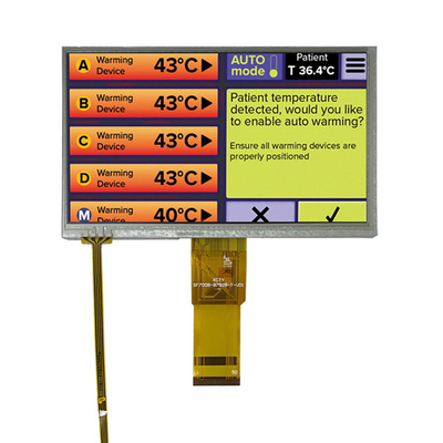 7" tela de exposição de 800x480 TN TFT, painel industrial do tela táctil do RGB de 50 pinos