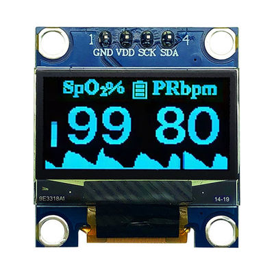 0Módulo de exibição OLED de 96 polegadas Interface I2C, ultra-compacto, alto brilho, grau industrial, opções branco/azul