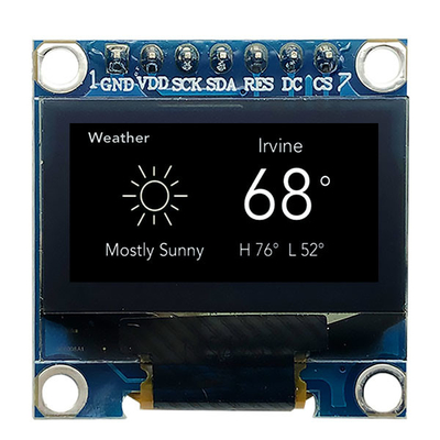 7 pinos 0,96 polegadas OLED Display Module SPI 3V Branco PMOLED Com SSD1306 Driver IC