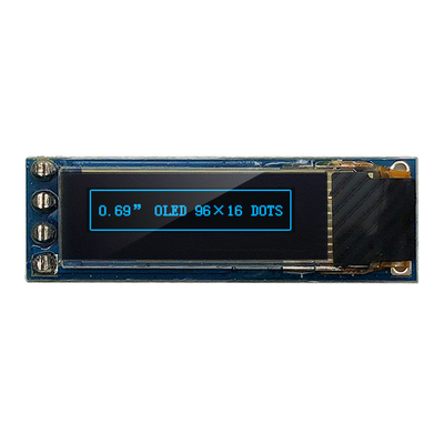 4 polegada I2C IIC SSD1306 3V 5V do módulo 0,69 da exposição dos pinos 96x16 OLED compatível