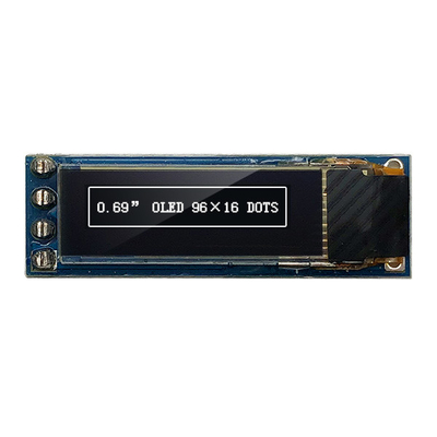 4 polegada I2C IIC SSD1306 3V 5V do módulo 0,69 da exposição dos pinos 96x16 OLED compatível