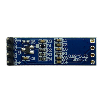 4 polegada I2C IIC SSD1306 3V 5V do módulo 0,69 da exposição dos pinos 96x16 OLED compatível
